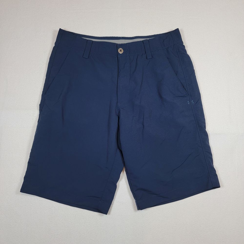 Under Armour Mens Golf Short Pants Sz 32 Blue Chino Performance Heatgear